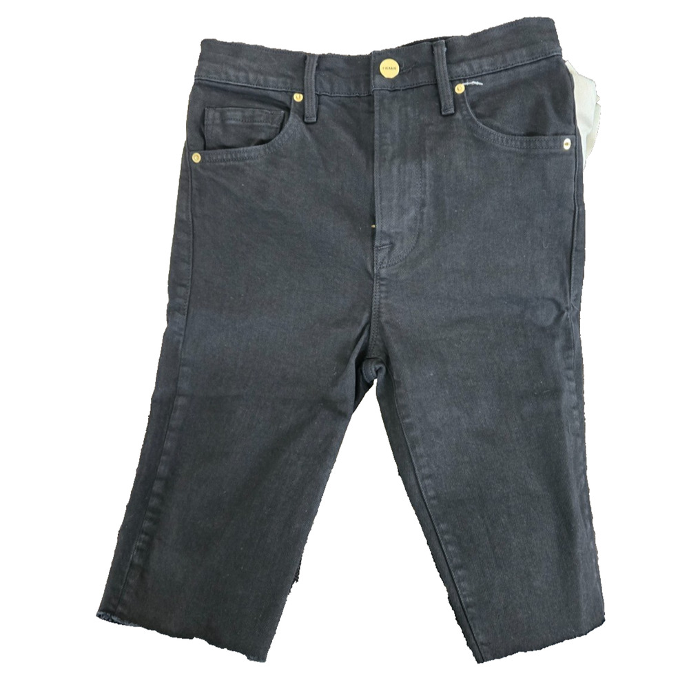 FRAME Le Vintage Bermuda Black Denim Shorts Women's Size 24 - New